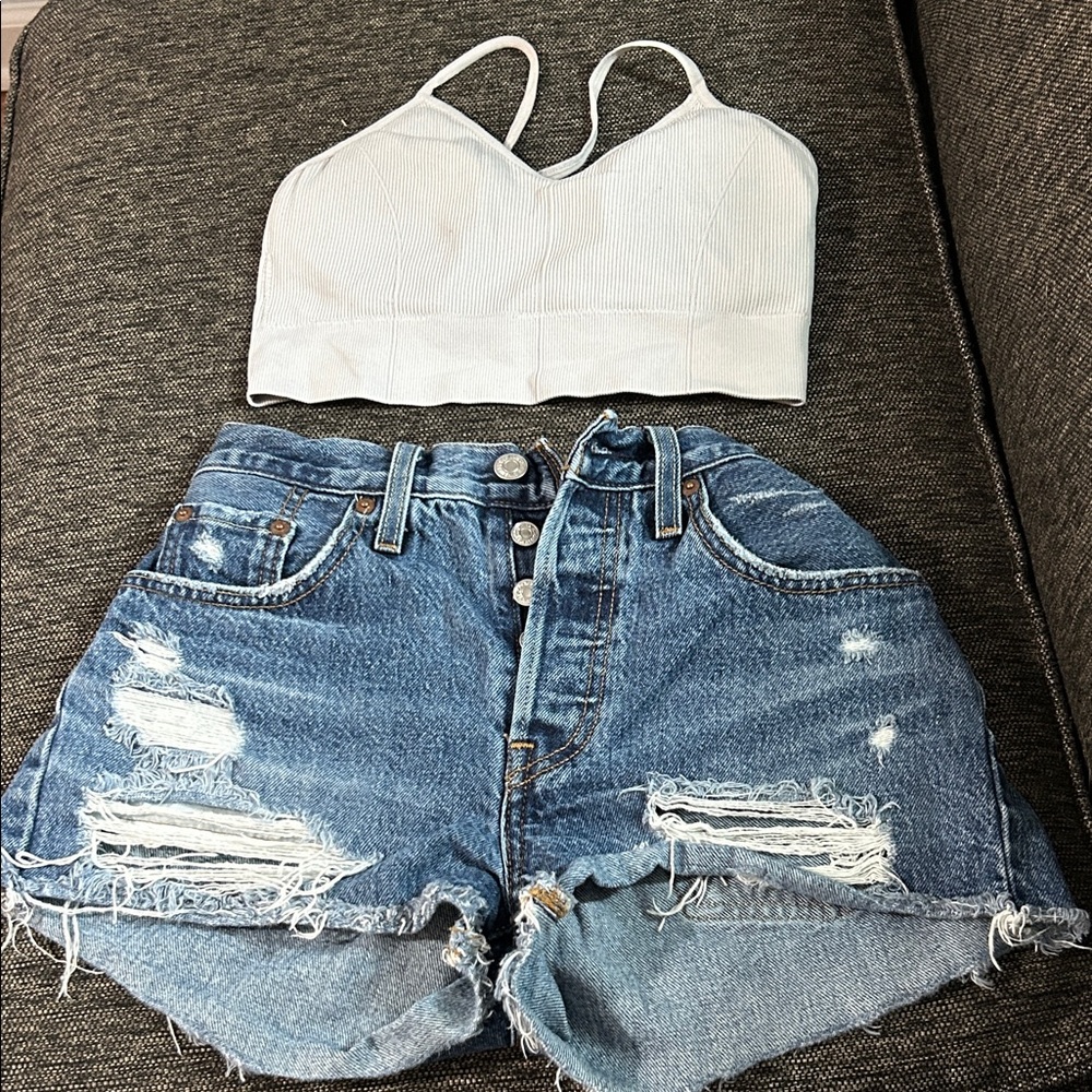 Levi's White Ribbed Camisole Top